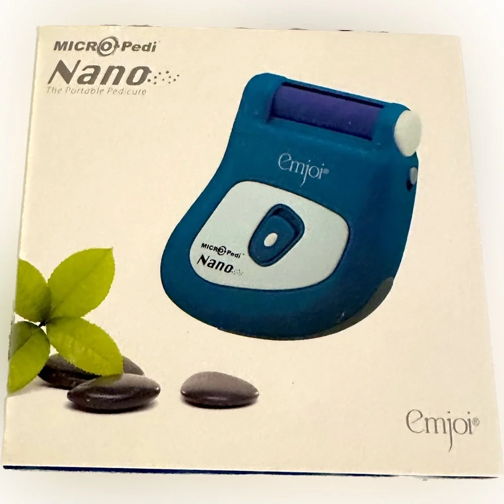 NIB Emjoi Micro-Pedi Nano “The Portable Pedicure” extra rollers pouch&brush-Teal